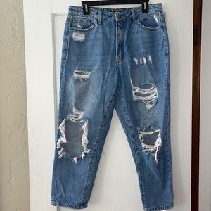 Fashion Nova Ripped Jeans Size 11 Junior